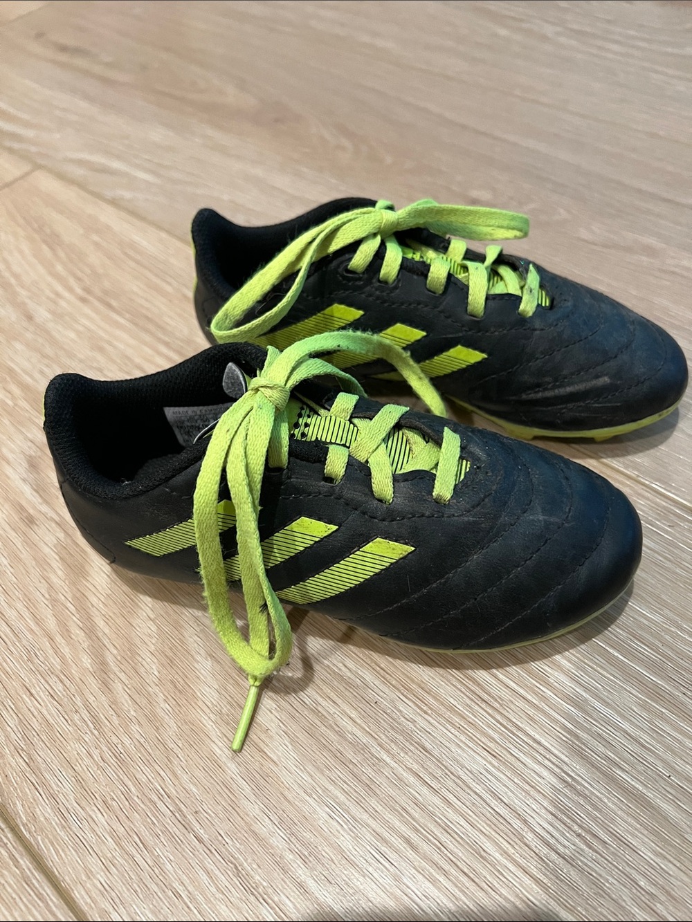 Toddler/Kids Adidas soccer cleats, 12k, black and green
